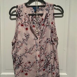 Red Ruched Blouse with Mandarin Collar